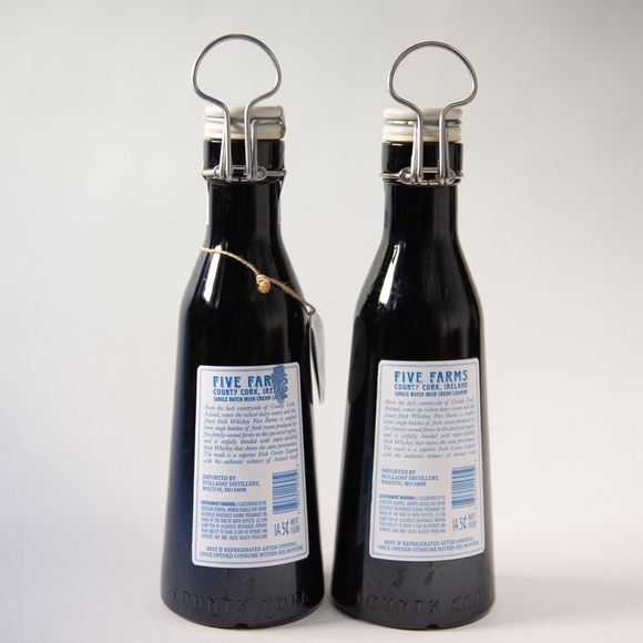 2 Five Farms County Cork Ireland Amber Brown Glass Swing Top Bottles 750ml - Picture 6 of 7